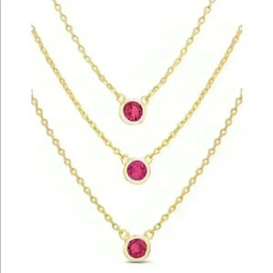 Belk Silverworks triple layer Necklace with gem